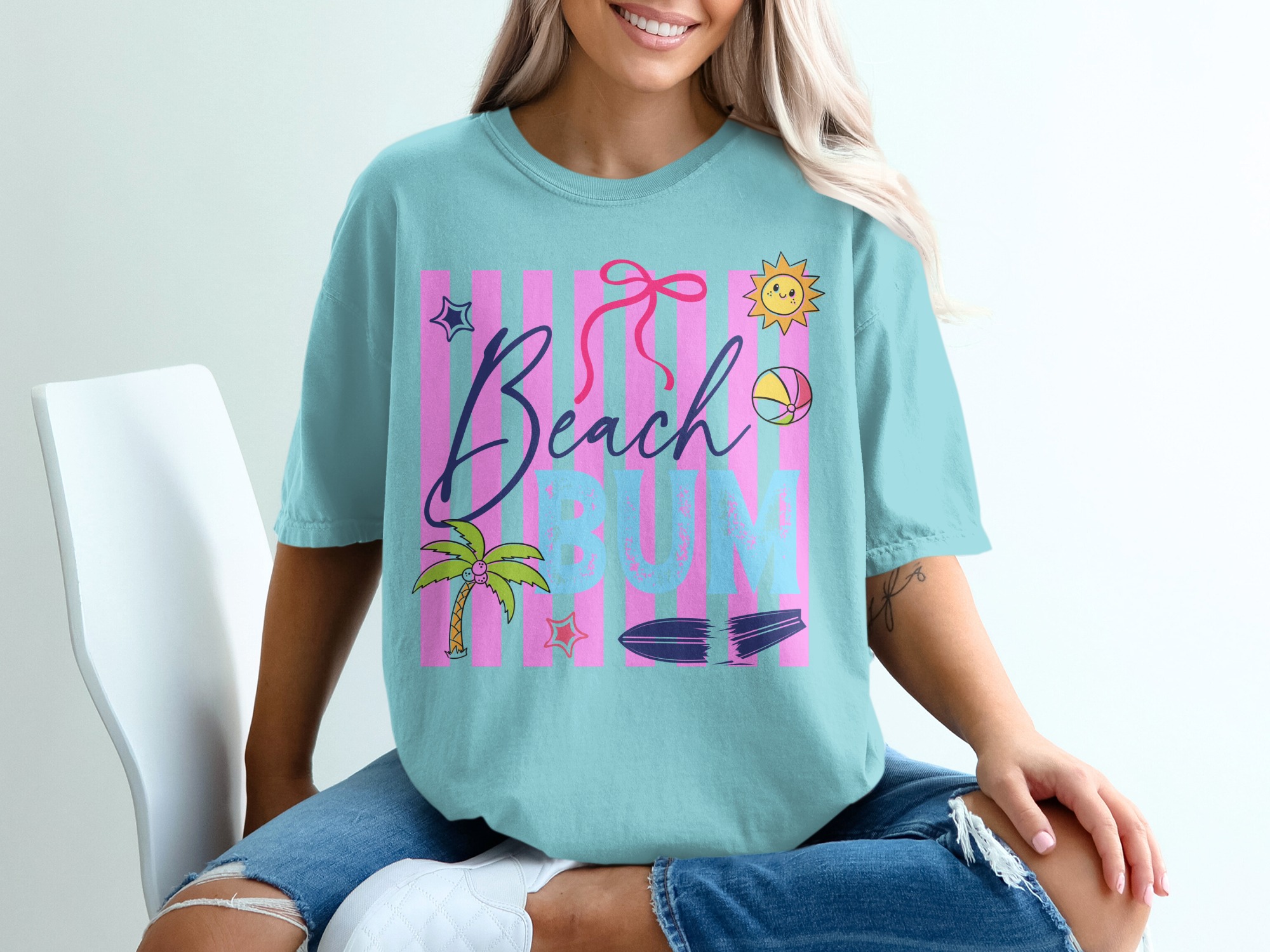 Beach Bum T-Shirt | Retro Summer Vacation Shirt for Women | Cute Beach Lover Tee | Girls Trip Gift Idea | Fun Ocean Vibe Apparel - Image 19