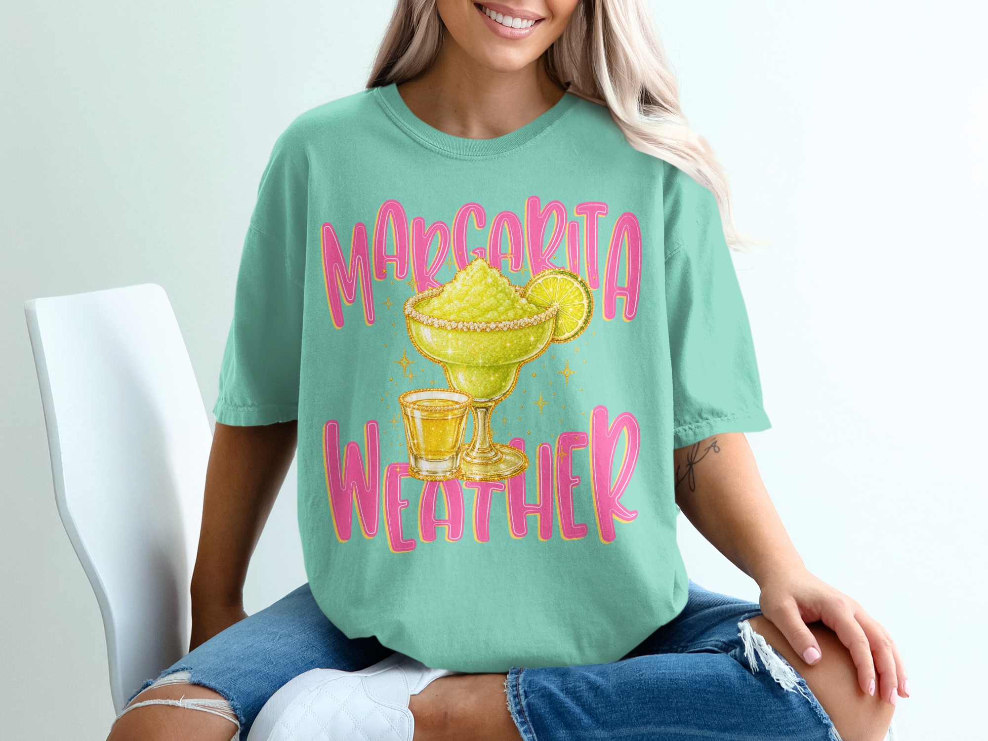 Margarita Weather T-Shirt, Sparkling Cocktail Tee, Girls Trip Shirt, Summer Party Top, Bachelorette Party Gift for Her, Fun Vacation Apparel - Image 10