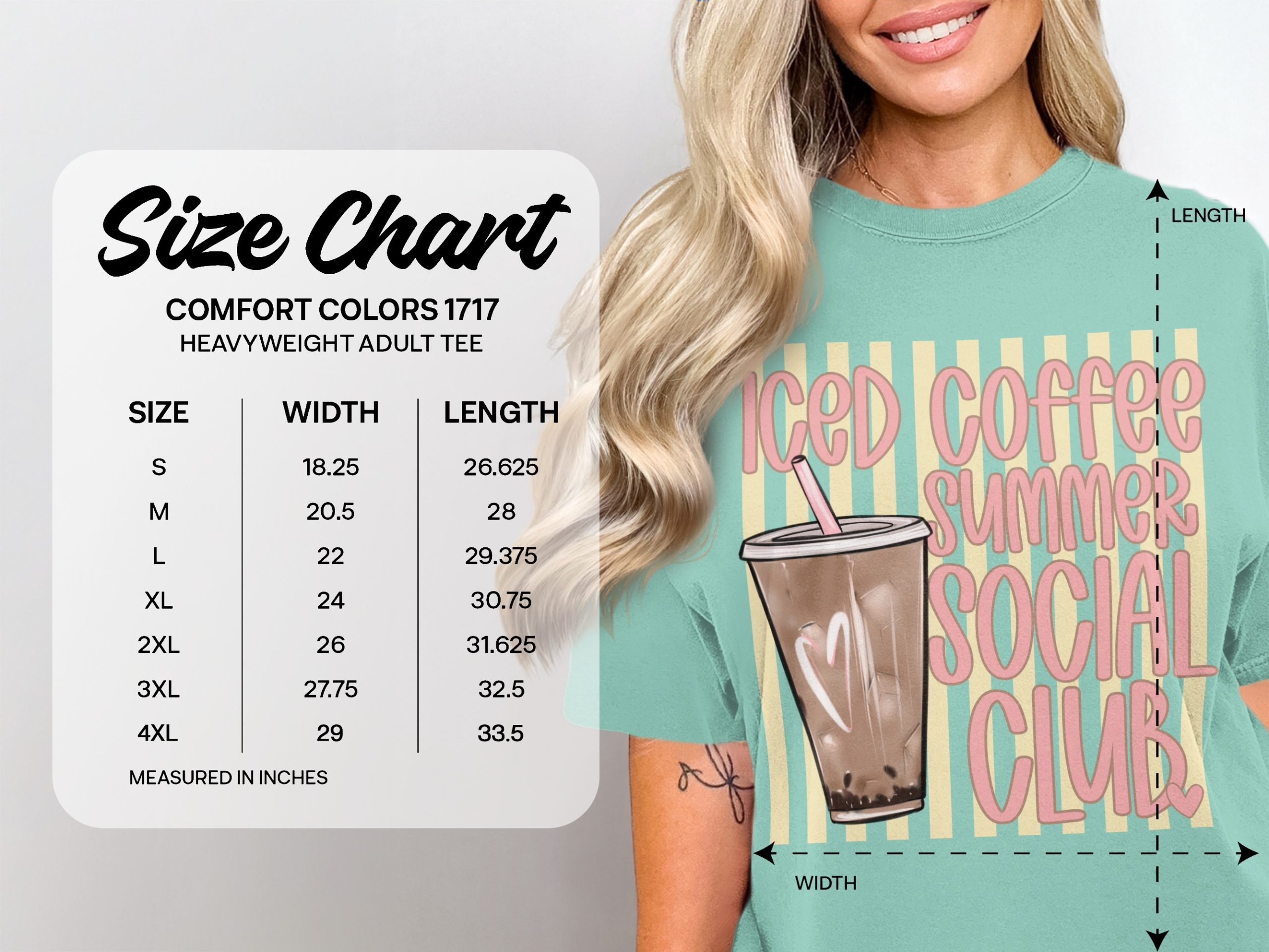 Iced Coffee Summer Social Club Graphic T-Shirt - Image 4
