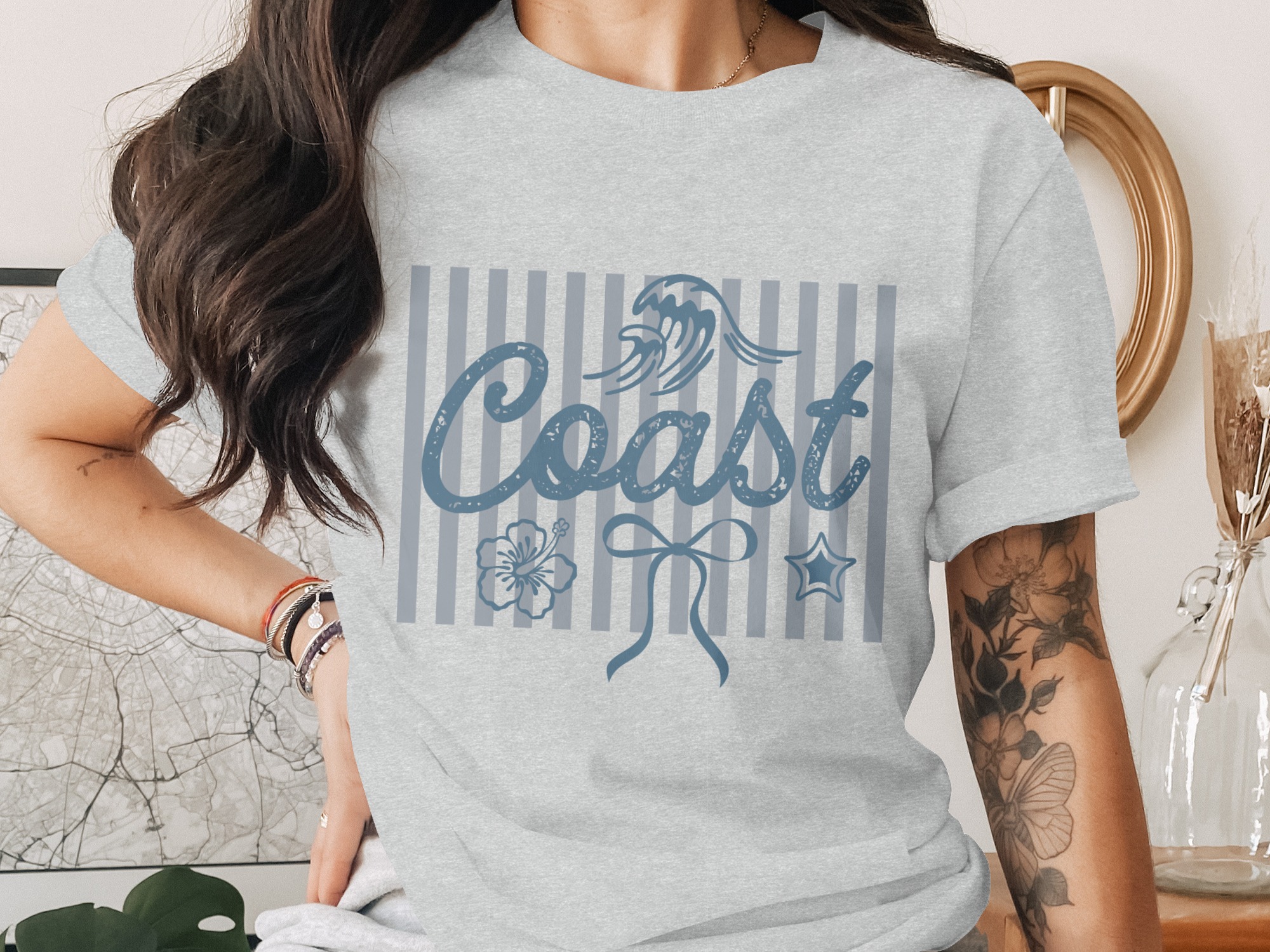 Coast T-Shirt, Beach Lover Summer Vacation Tee, Coastal Vibe Gift for Her, Nautical Ocean Adventure Apparel, Holiday Travel Top - Image 2