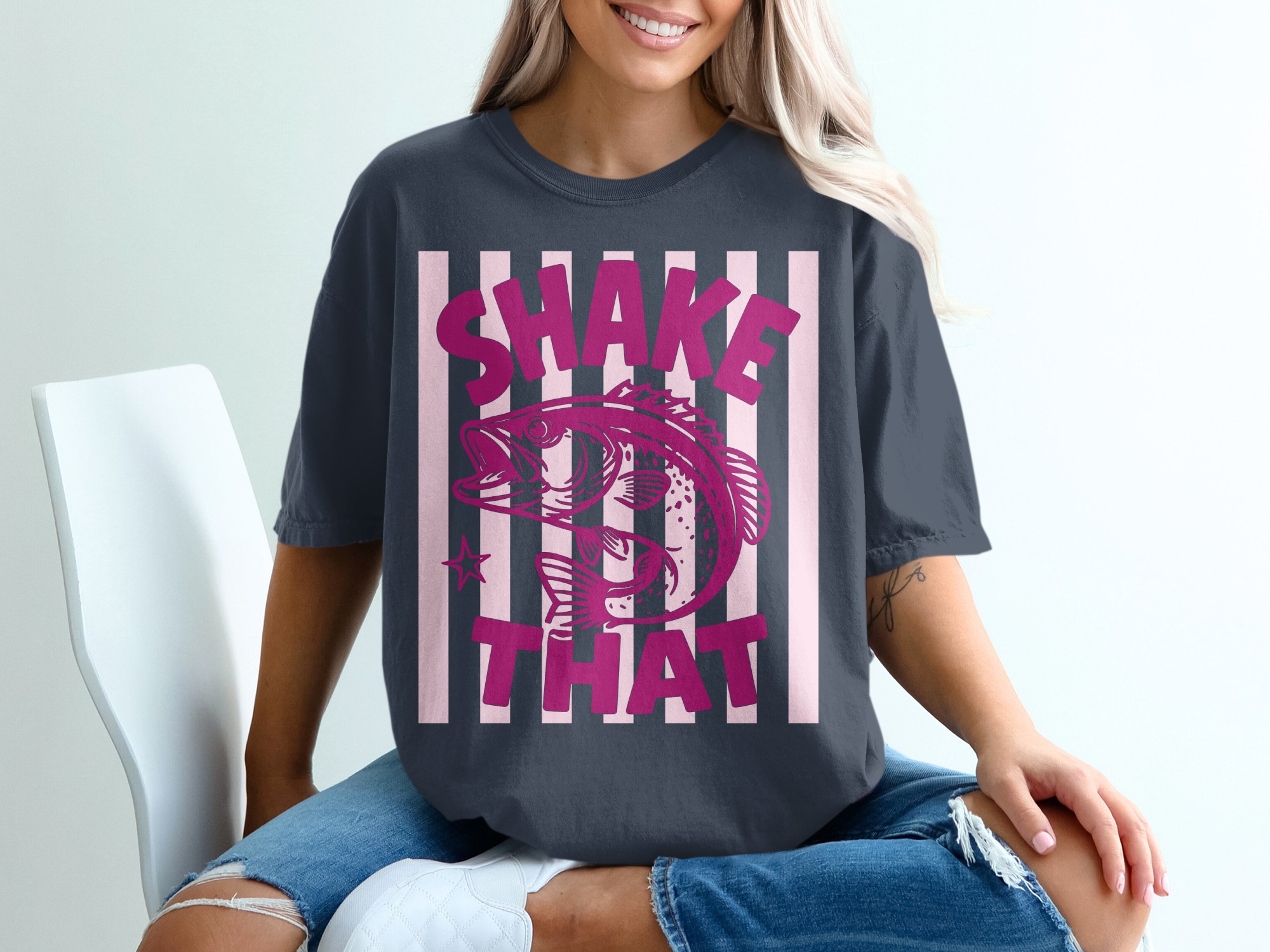 Comfort Colors® Shake That Bass Fishing T-Shirt, Funny Angler Shirt, Lake Life Tee, Boating Vacation Outfit, Outdoors Gift - Image 12