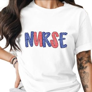 Patriotic Nurse T-Shirt, American Flag Nurse Tee, Registered Nurse Gift, Healthcare Hero Shirt, Fourth of July Nurse Appreciation Gift, RN
