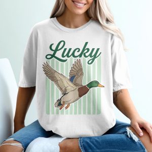 Lucky Duck T-Shirt, Comfort Colors® Duck Shirt, Mallard Bird Tee, Hunter Gift, Outdoor Lover, Unisex Graphic Tee, Nature Wildlife Shirt