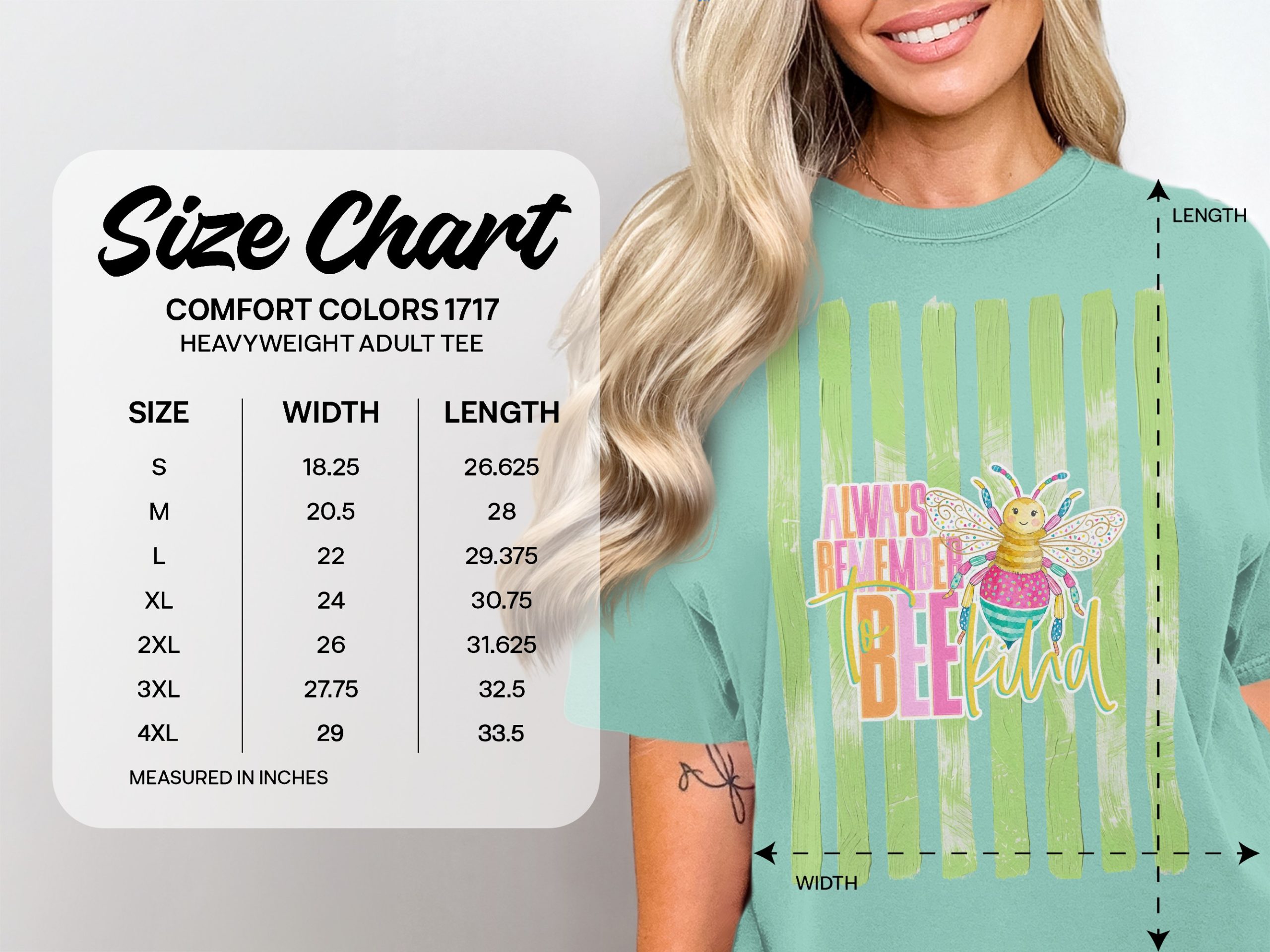 Comfort Colors® Always Remember Bee Kind T-Shirt, Positive Vibes Tee, Whimsical Bee Lover Gift, Inspirational Kindness Graphic Shirt - Image 5