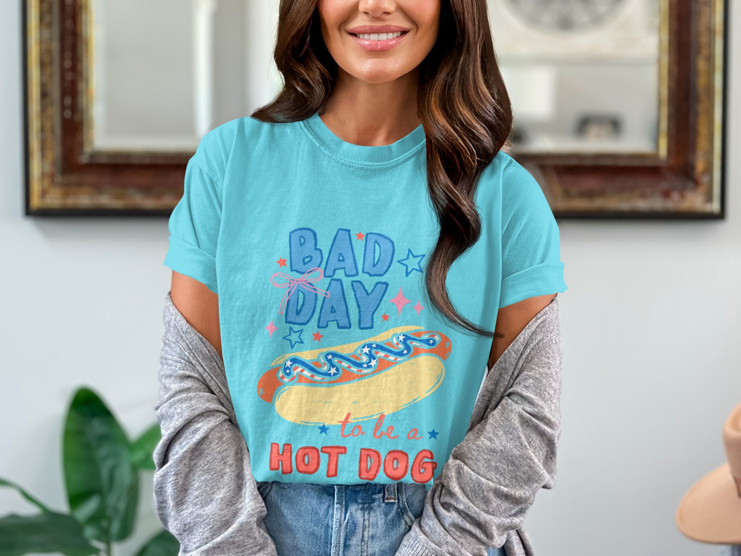 Bad Day To Be A Hot Dog Funny Patriotic T-Shirt, 4th of July Summer BBQ Tee, Humorous Foodie Pun Shirt, Grill Master Gift - Image 7