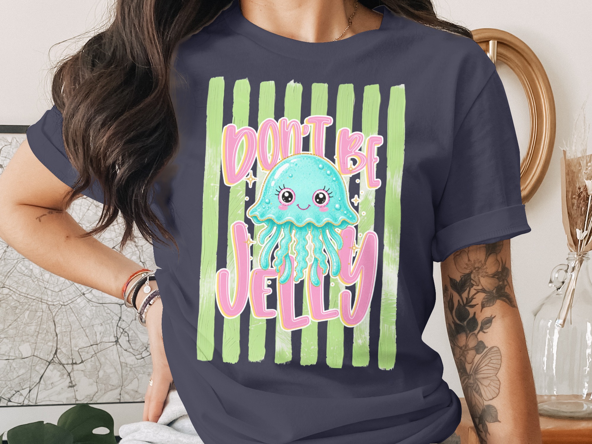 Comfort Colors® Don't Be Jelly T-Shirt, Cute Jellyfish Shirt, Summer Beach Tee, Ocean Lover Gift, Kawaii Humorous Top, Aesthetic Vacation - Image 3