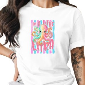 Comfort Colors® I'm A Little Extra T-Shirt, Cute Watercolor Octopus Shirt, Rainbow Sea Creature Tee, Whimsical Ocean Lover Gift for Her