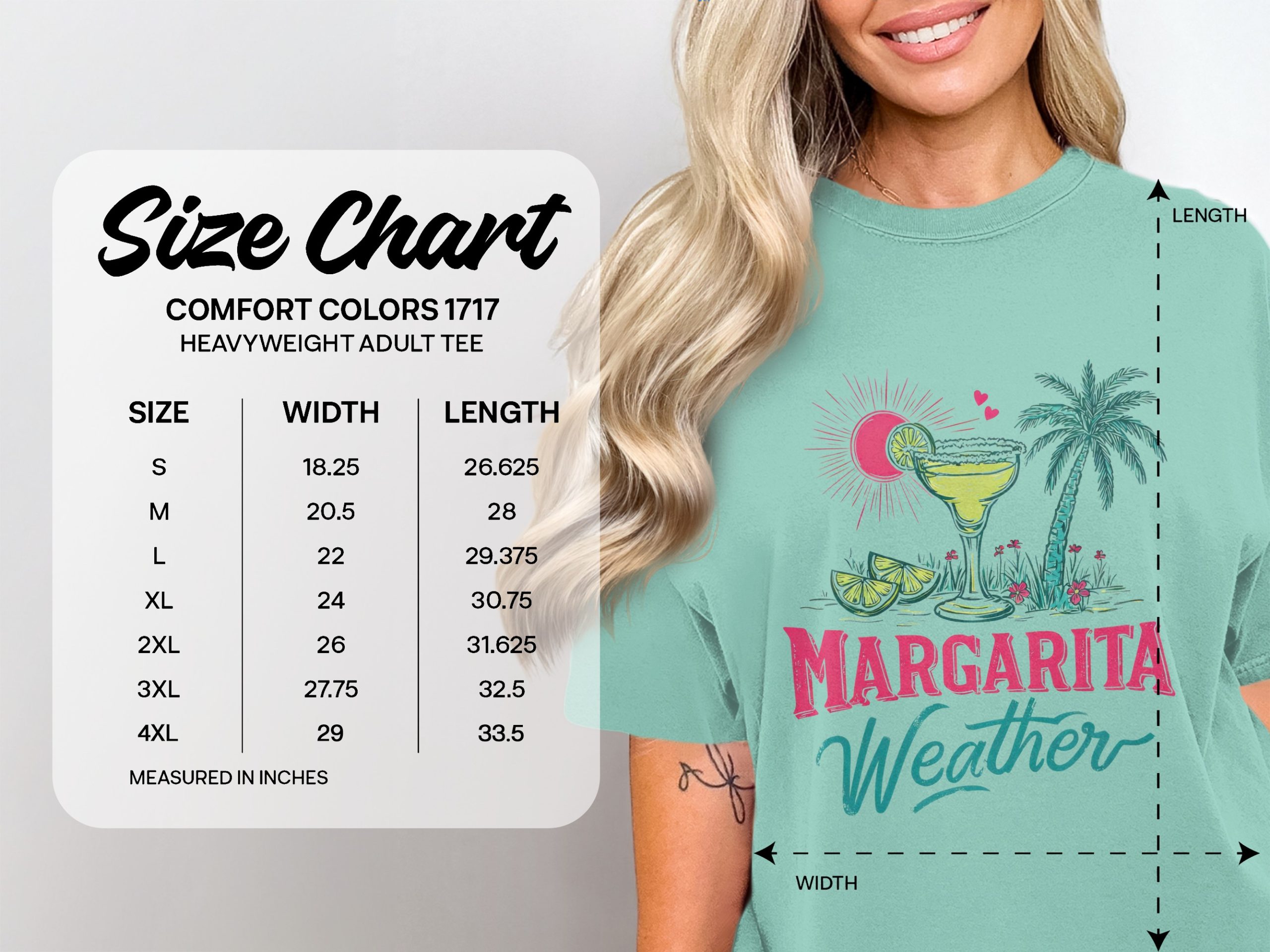 Margarita Weather T-Shirt, Comfort Colors ® Tee, Retro Summer Vacation Shirt, Girls Trip Drinking Top, Beach Party Tropical Vibes, Fun Gift - Image 4