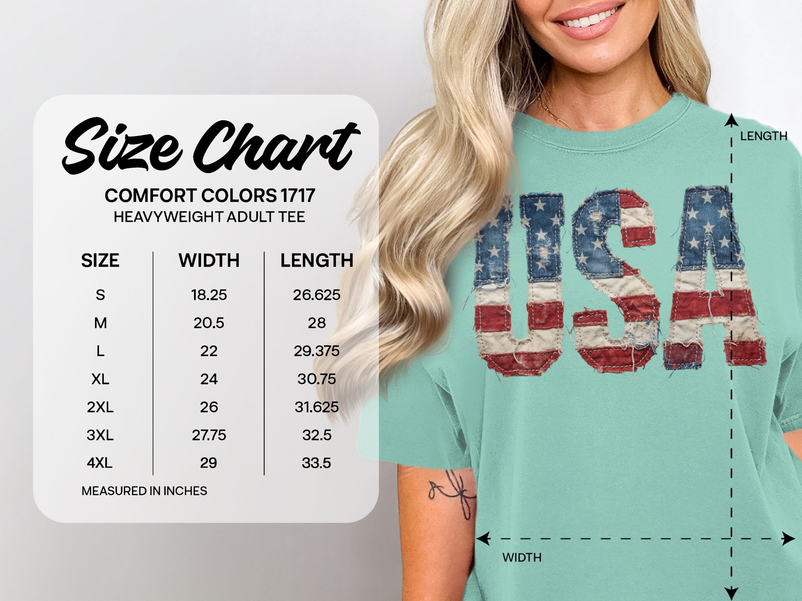 Distressed USA Flag T-Shirt, Patriotic American Tee, Vintage Denim Effect, 4th of July Outfit, Americana Gift - Image 4