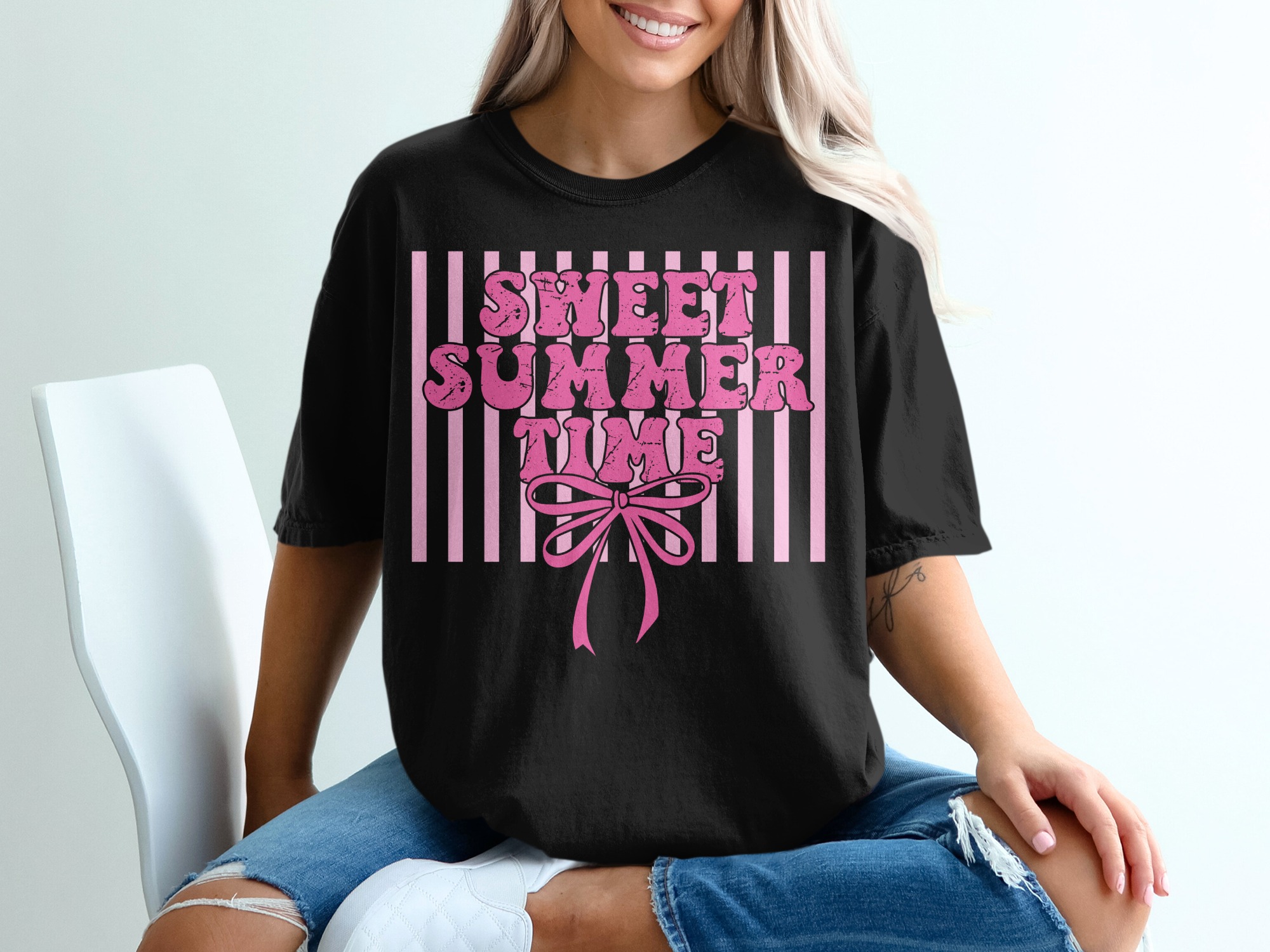 Sweet Summer Time T-Shirt, Retro Pink Vibe Tee, Y2K Aesthetic Vacation Top, Beach Trip Outfit Gift For Her - Image 8
