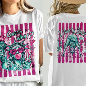 Lady Liberty Comfort Colors® T-Shirt, Guess What? Pop Art Bubble Gum Peace Sign Tee, Patriotic Y2K 4th of July Graphic Shirt, Fun Gift