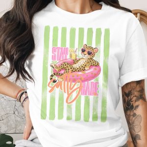 Comfort Colors® Salty Babe Leopard T-Shirt, Summer Vacation Tee, Funny Animal Pool Shirt, Trendy Beach Trip Gift, Aesthetic Graphic Top