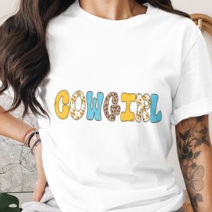 Cowgirl Digital PNG, Western Boho Rodeo Sunflower Leopard Print Faux Gold Glitter Sublimation Design File for T-Shirt & Tumbler