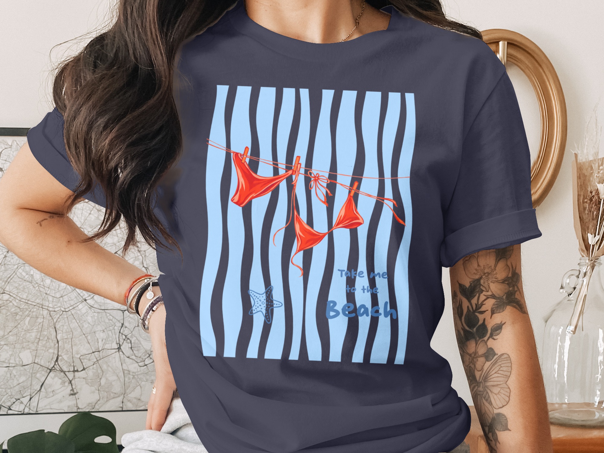 Take Me To The Beach T-Shirt, Beach Lover Gift, Summer Vacation Top, Cute Women's Beach Tee, Coastal Vibe Shirt, Travel Ready Outfit - Image 2