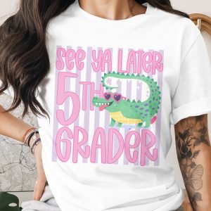 See Ya Later 5th Grader T-Shirt: Alligator Graduation
