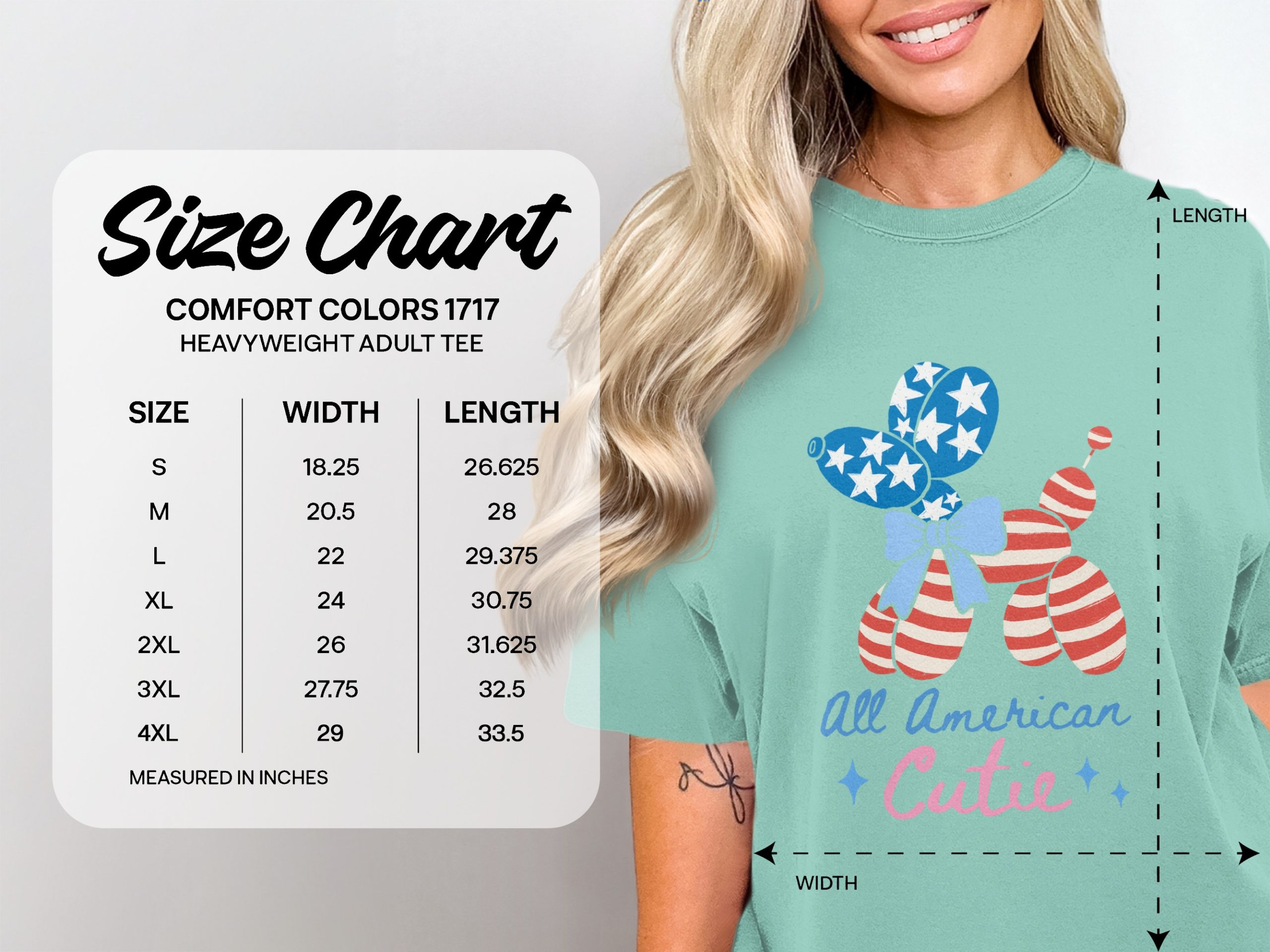 All American Cutie T-Shirt, Patriotic Balloon Dog Fourth of July Tee, Summer USA Flag Shirt for Women & Girls, Memorial Day Outfit - Image 6