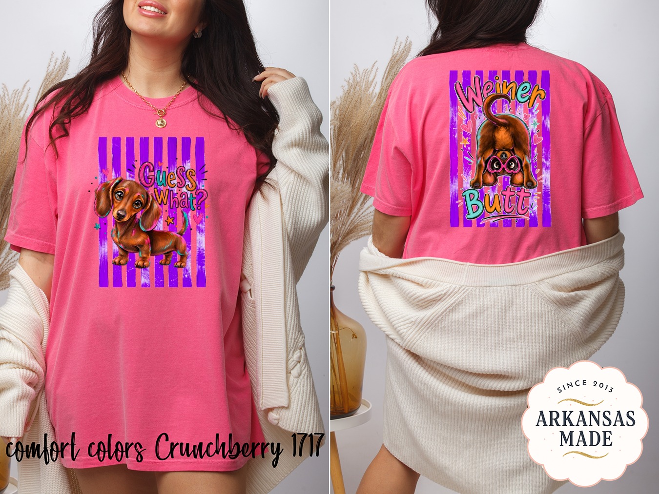 Guess What Dachshund T-Shirt, Comfort Colors ® Doxie Lover Gift, Cute Puppy Dog Tee, Funny Pet Owner Shirt, Vibrant Graphic Crewneck - Image 4
