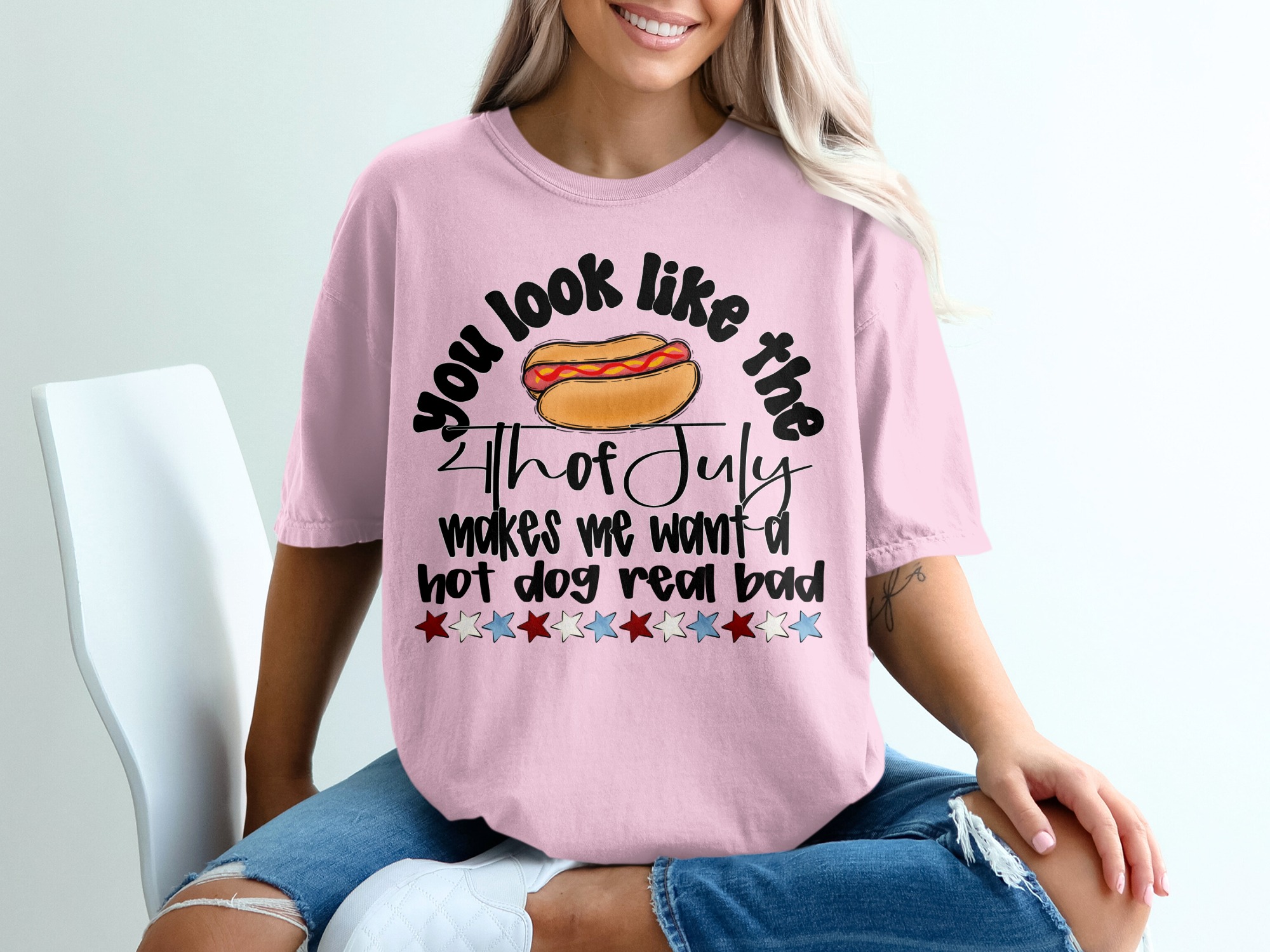 Funny 4th of July Hot Dog T-Shirt | Patriotic Summer Tee with Meme Quote | Independence Day BBQ Party Gift Shirt | Humorous Foodie Top - Image 17