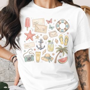 Summer Beach Vacation T-Shirt, Comfort Colors ® Coastal Aesthetic Tee, Relaxed Fit Ocean Vibe Shirt, Holiday Travel Gift, Boho Summer