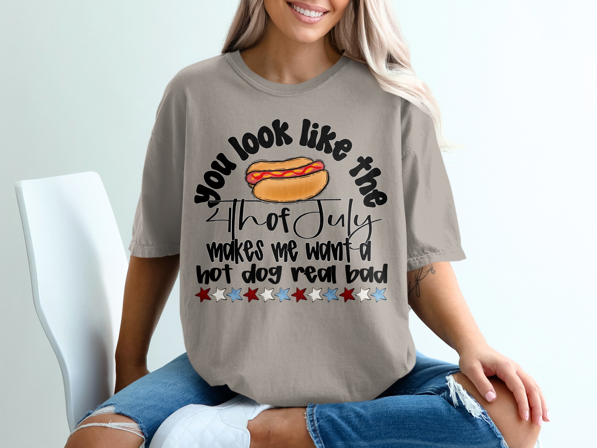 Funny 4th of July Hot Dog T-Shirt | Patriotic Summer Tee with Meme Quote | Independence Day BBQ Party Gift Shirt | Humorous Foodie Top - Image 11