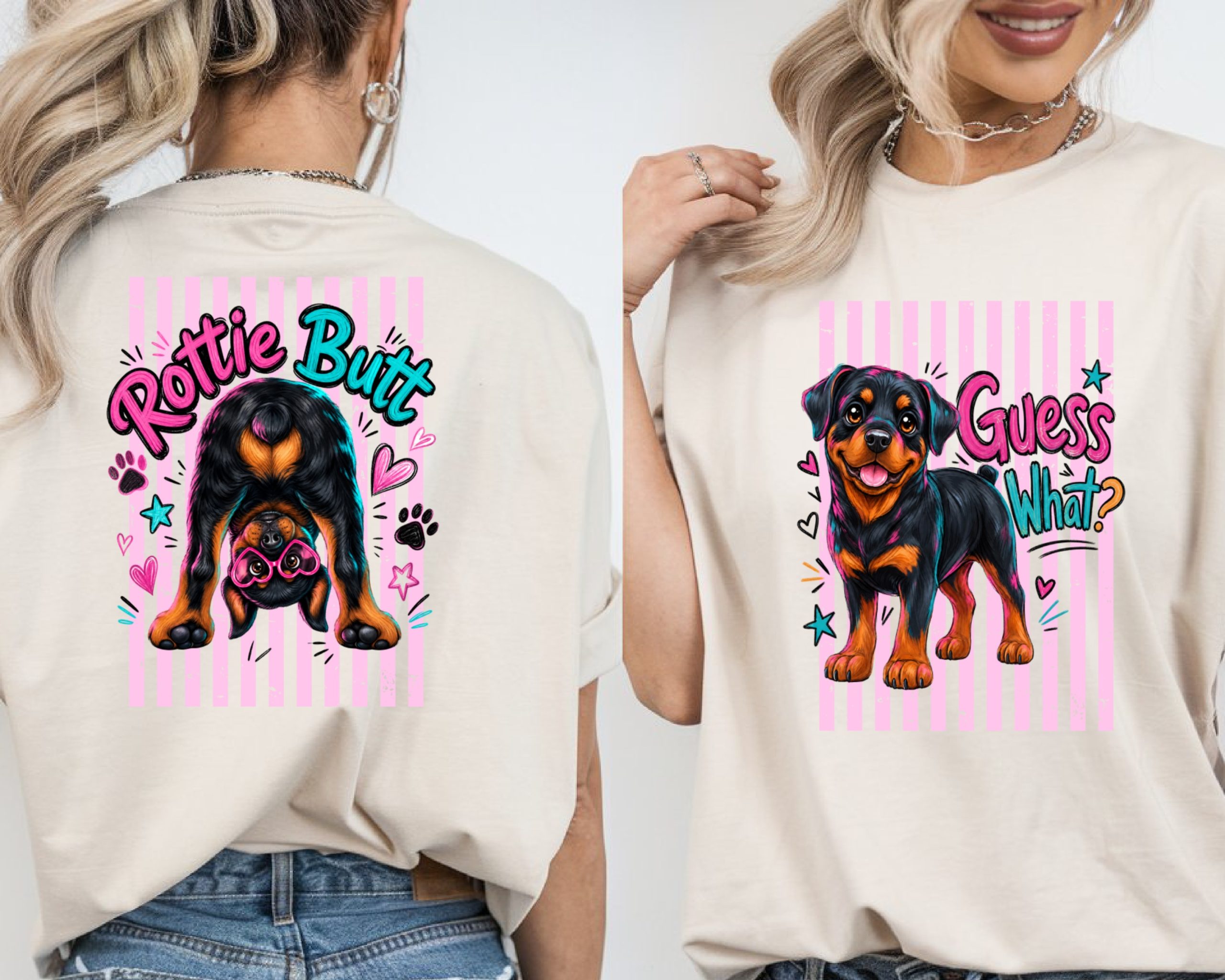 Playful Rottweiler T-Shirt, Comfort Colors ® Cute Puppy Dog Mom Gift, Y2K Aesthetic Tee, Vibrant Pet Lover Shirt - Image 2