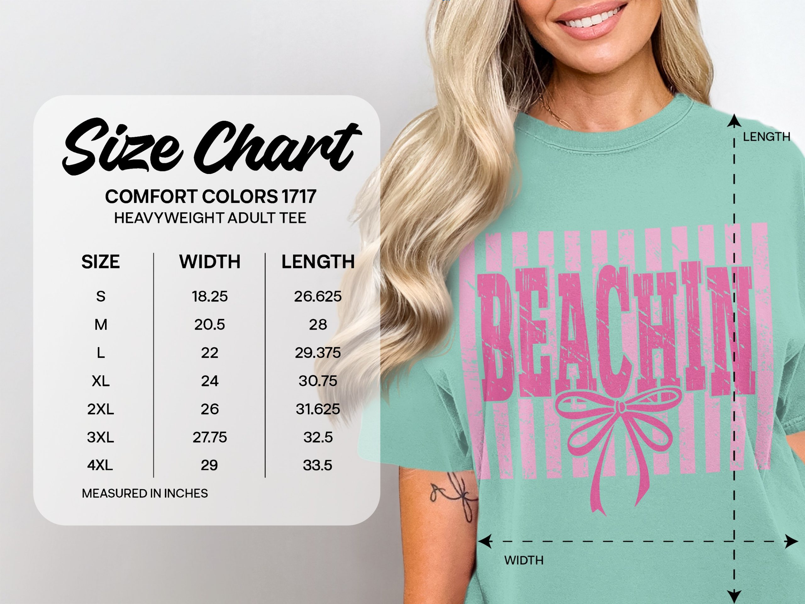 Beachin' T-Shirt, Pink Bow Tee, Summer Vacation Shirt, Barbiecore Aesthetic, Coquette Beach Top, Trendy Apparel Gift - Image 6