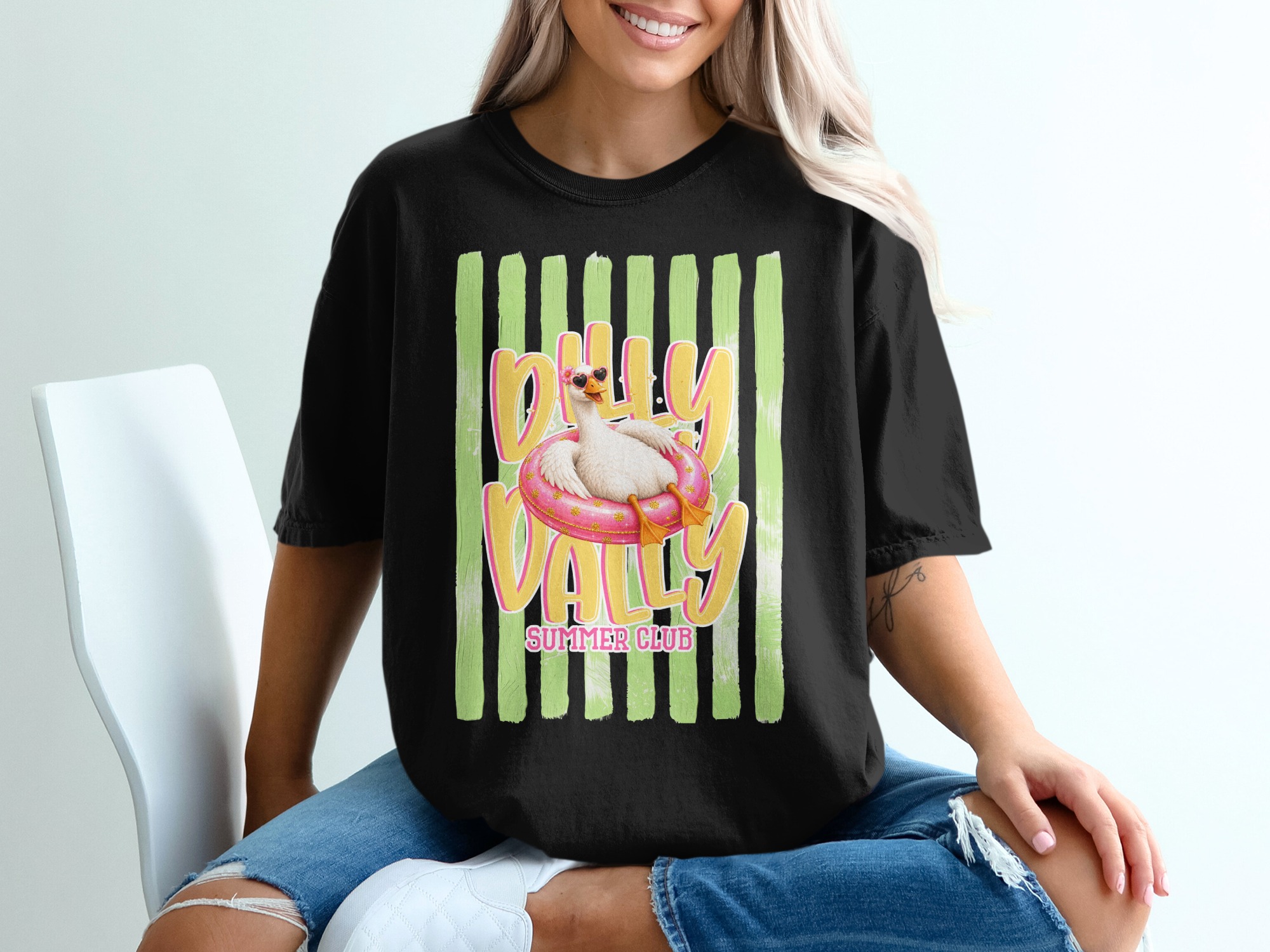Comfort Colors® Billy Vally Summer Club T-Shirt, Cool Duck Vacation Tee, Retro Summer Shirt, Preppy Beach Vibe Graphic Tee, Fun Quirky Gift - Image 6