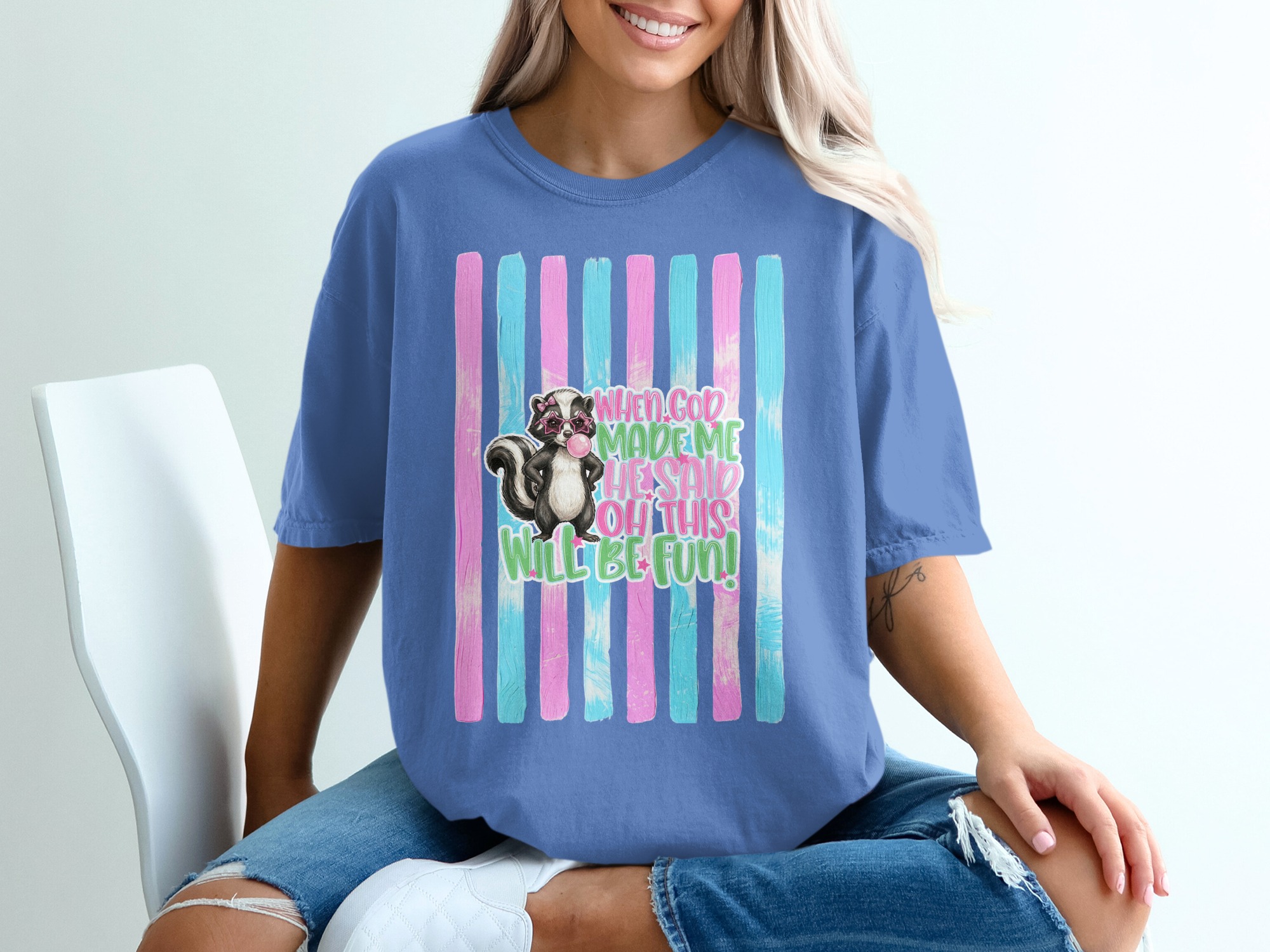 Comfort Colors ® Sassy Skunk T-Shirt, Funny Animal Quote Tee, Bubblegum Star Glasses, Cute Skunk Lover Gift, Whimsical Graphic Shirt - Image 20
