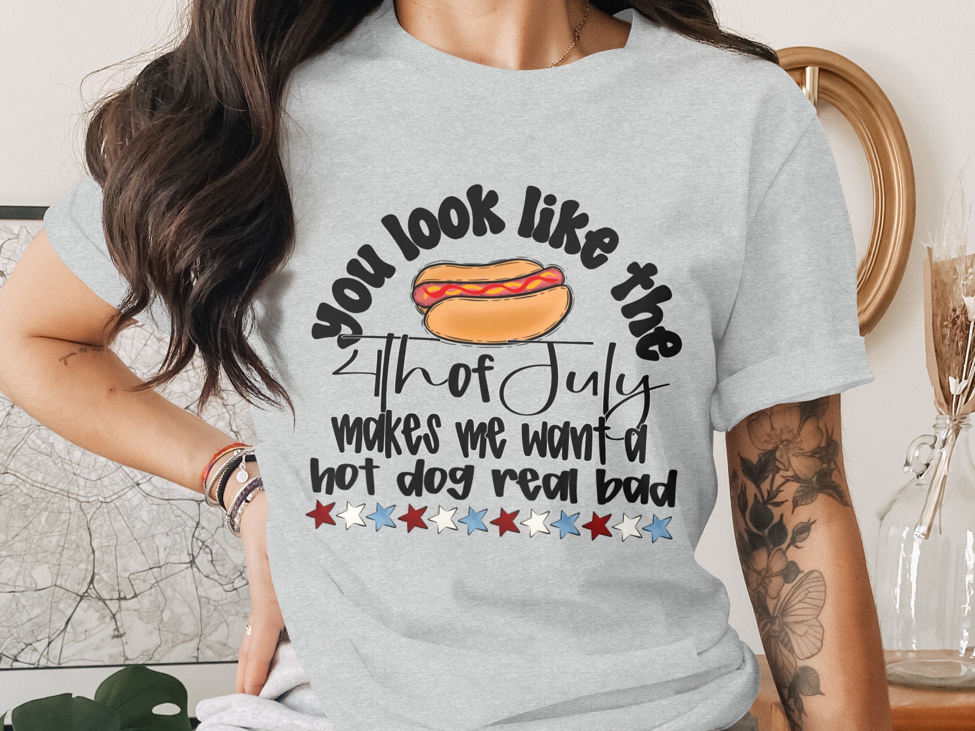 Funny 4th of July Hot Dog T-Shirt | Patriotic Summer Tee with Meme Quote | Independence Day BBQ Party Gift Shirt | Humorous Foodie Top - Image 2