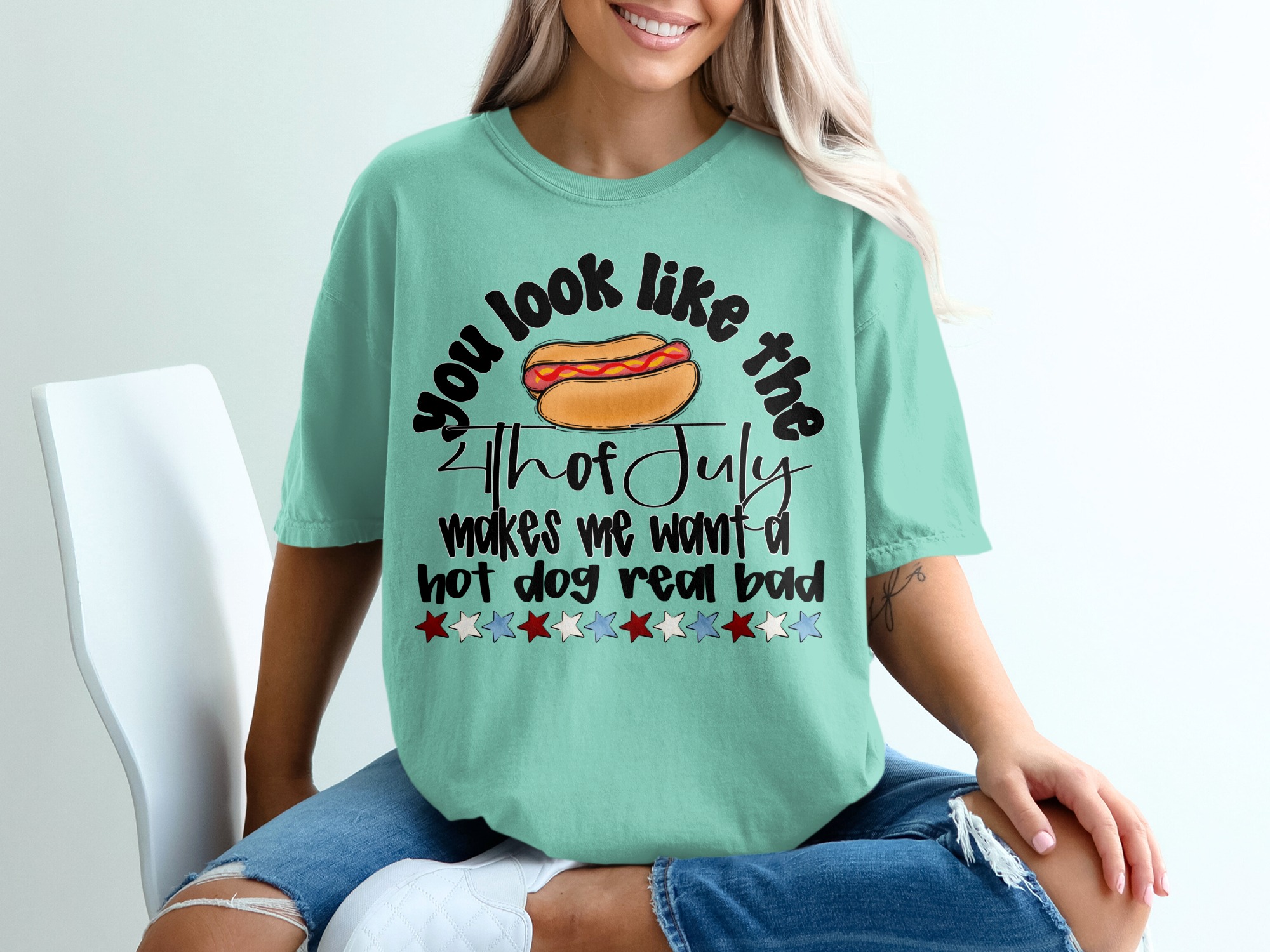 Funny 4th of July Hot Dog T-Shirt | Patriotic Summer Tee with Meme Quote | Independence Day BBQ Party Gift Shirt | Humorous Foodie Top - Image 10