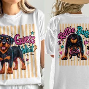 Rottweiler Puppy T-Shirt, Cute Dog Lover Comfort Colors ® Tee, Y2K Pop Art Guess What Graphic Shirt for Pet Mom, Fun Gift, Canine Apparel