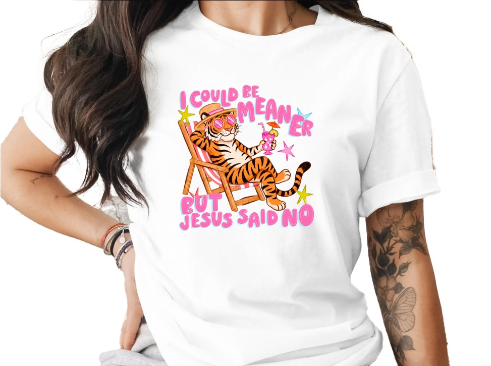 Sarcastic Jesus Said No T-Shirt, Funny Christian Meme Tee, Chill Tiger Vacation Shirt, Witty Faith Humor Gift, Bible Quote Tee