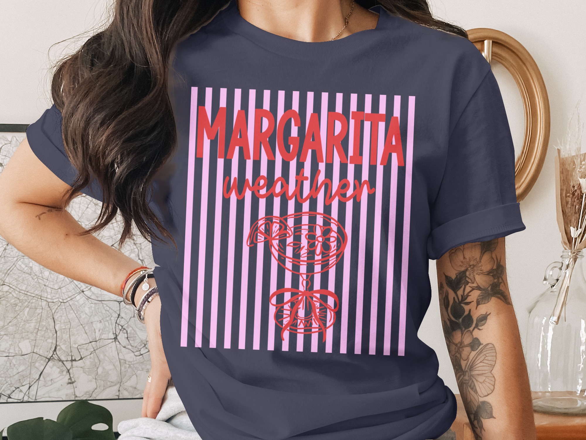Margarita Weather T-Shirt, Funny Drinking Shirt, Girls Trip Vacation Tee, Summer Beach Lover Gift for Her, Bachelorette Party Top - Image 3