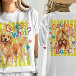 Golden Retriever T-Shirt, Funny Dog Mom Tee, Comfort Colors 1717® Front & Back Print, Cute Puppy Lover Gift, Happy Pet Parent Shirt
