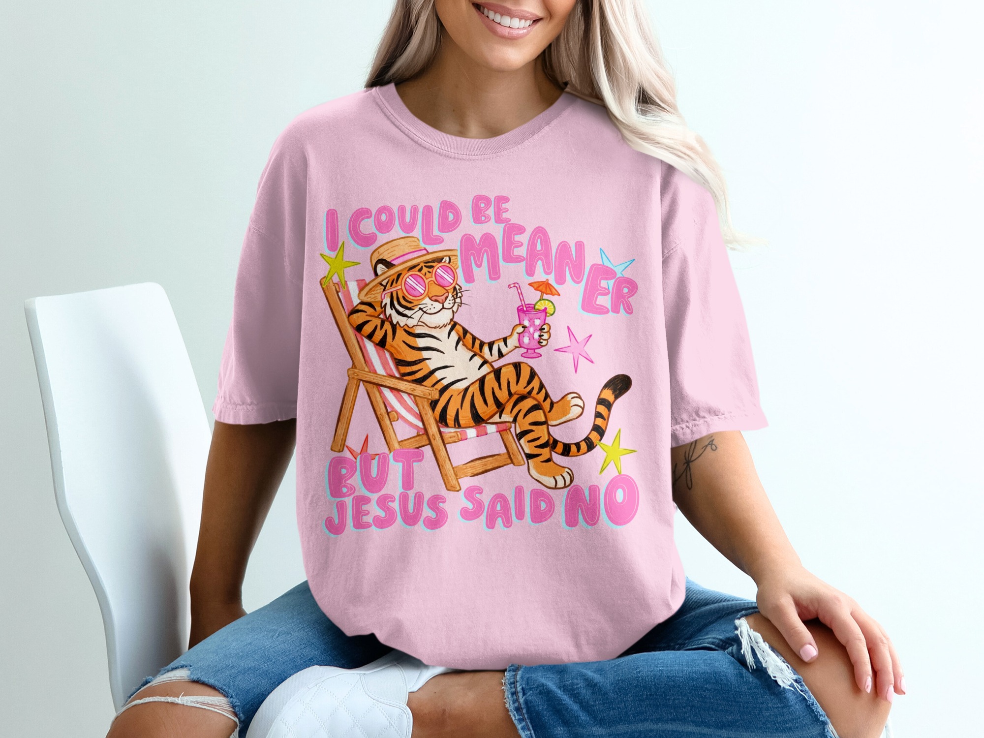 Sarcastic Jesus Said No T-Shirt, Funny Christian Meme Tee, Chill Tiger Vacation Shirt, Witty Faith Humor Gift, Bible Quote Tee - Image 17