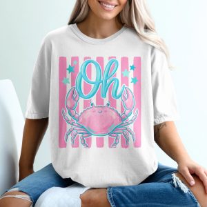 Oh Crab T-Shirt, Comfort Colors ®, Preppy Beachy Tee, Coastal Summer Shirt, Happy Crab Lover Gift for Her