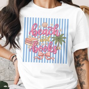 Beach and Books T-Shirt, Comfort Colors®, Book Lover Gift, Summer Reader Tee, Coastal Vacation Top, Bookworm Beachy Aesthetic Shirt