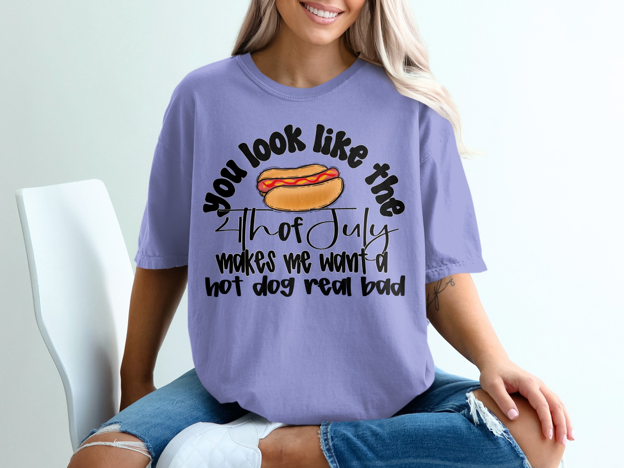 Funny 4th of July Hot Dog T-Shirt, Independence Day Tee, Patriotic Summer BBQ Gift, Witty July Fourth Hot Dog Lover Apparel - Image 18