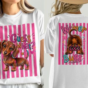 Cute Dachshund T-Shirt, Comfort Colors ® Puppy Dog Lover Gift, Funny Guess What Dog Tee, Kawaii Aesthetic Animal Shirt, Adorable Pet Owner