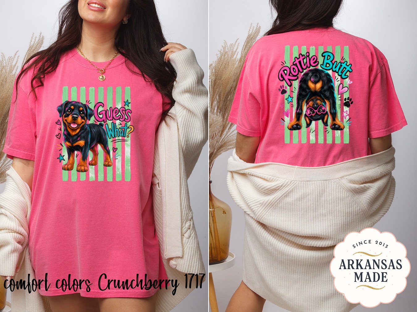 Cute Rottweiler Puppy T-Shirt, Comfort Colors ® Dog Mom Gift Tee, Vibrant 'Guess What?' Dog Lover Shirt for Pet Parents, Funny Dog Graphic - Image 4