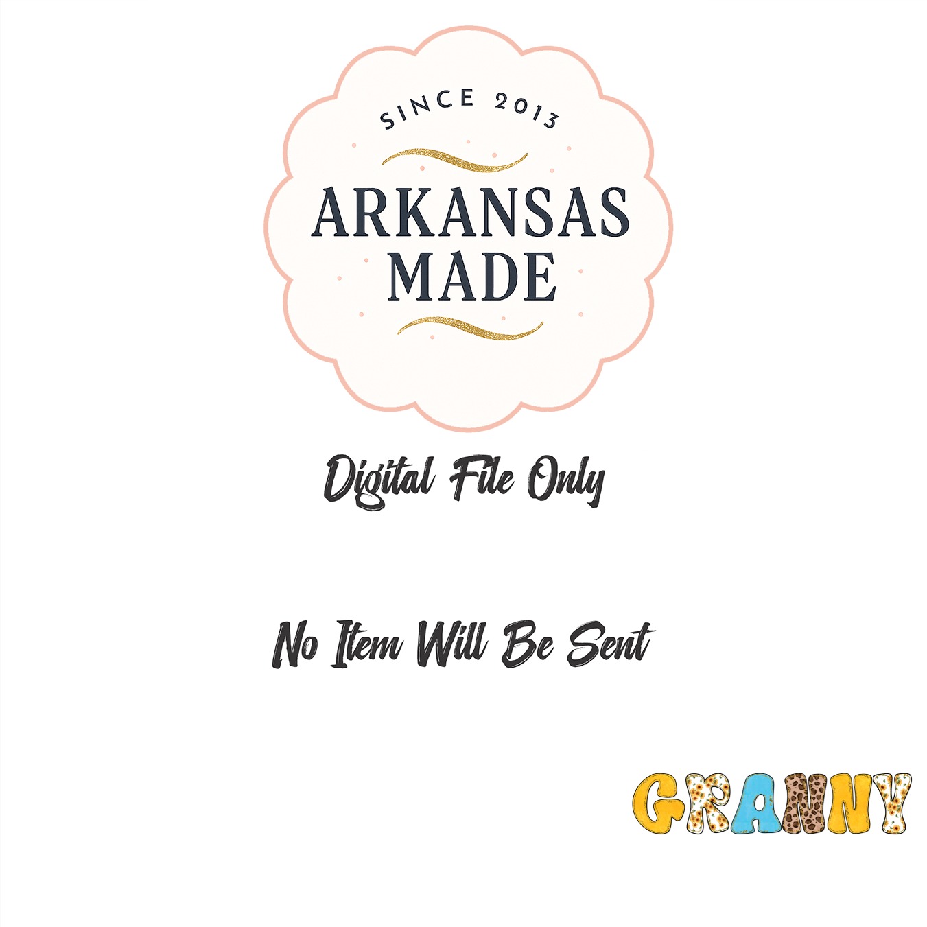Grammy Digital PNG Sunflower Leopard Print Design, Faux Glitter Letters, Grandma Mother's Day Sublimation File - Image 3