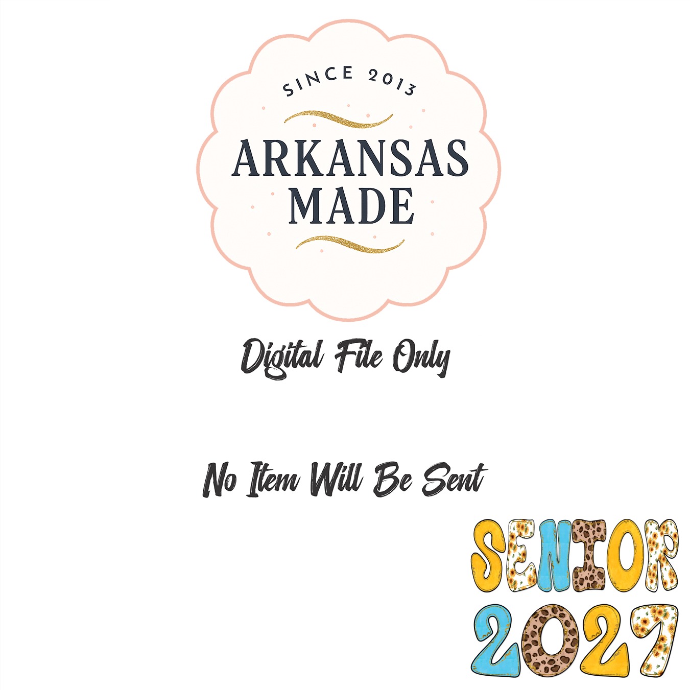Senior 2027 Digital PNG | Class of 2027 Graduation Sublimation Design | Sunflower Leopard Print Glitter Effect | Instant Download File - Image 3