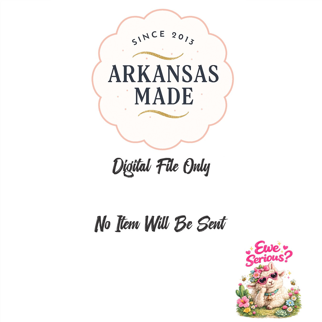 Ewe Serious Digital Art, Cute Sheep Pun PNG, Whimsical Lamb Graphic, Floral Spring Summer Sublimation Design, Funny Animal Clip Art Digital - Image 3