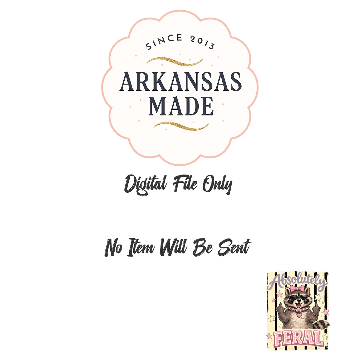 Absolutely Feral Raccoon Digital PNG - Edgy Animal Graphic, Funny Punk Rock Coquette Vibe Printable Art, Sarcastic Gift for Her, Teen Girl - Image 3