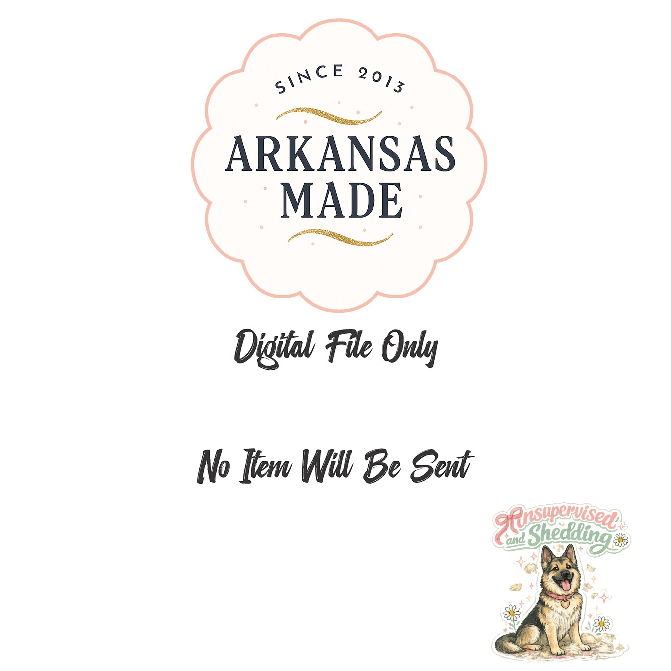 Unsupervised and Shedding German Shepherd PNG Digital File, Funny Dog Mom Gift, GSD Lover Art Print, Happy Pet Clipart Download - Image 3