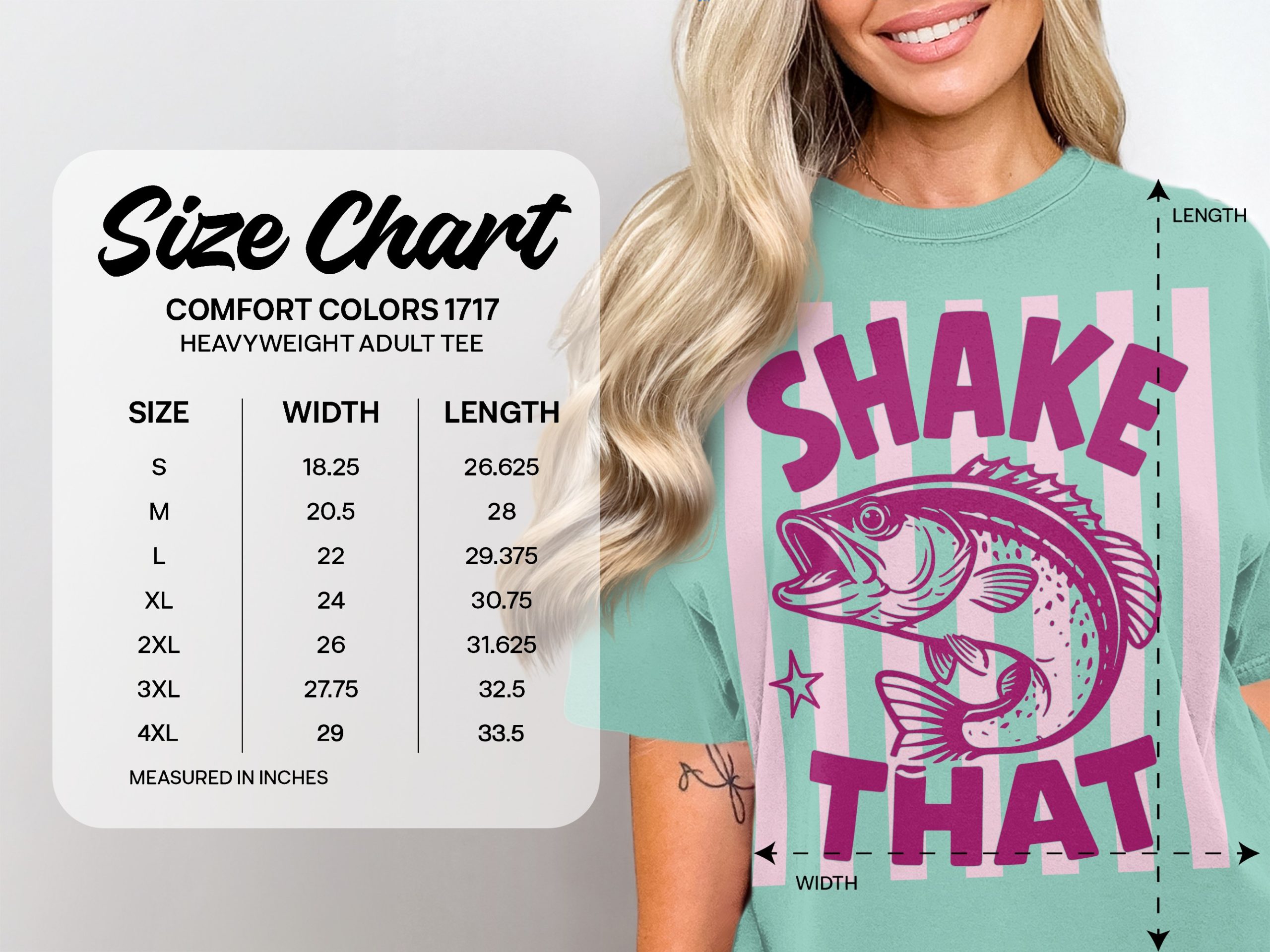 Comfort Colors® Shake That Bass Fishing T-Shirt, Funny Angler Shirt, Lake Life Tee, Boating Vacation Outfit, Outdoors Gift - Image 6