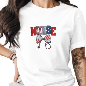 Comfort Colors® Patriotic Nurse T-Shirt, American Flag Nurse Tee, RN Gift, Stethoscope Shirt, Healthcare Hero, 4th of July, Nurse Graduation
