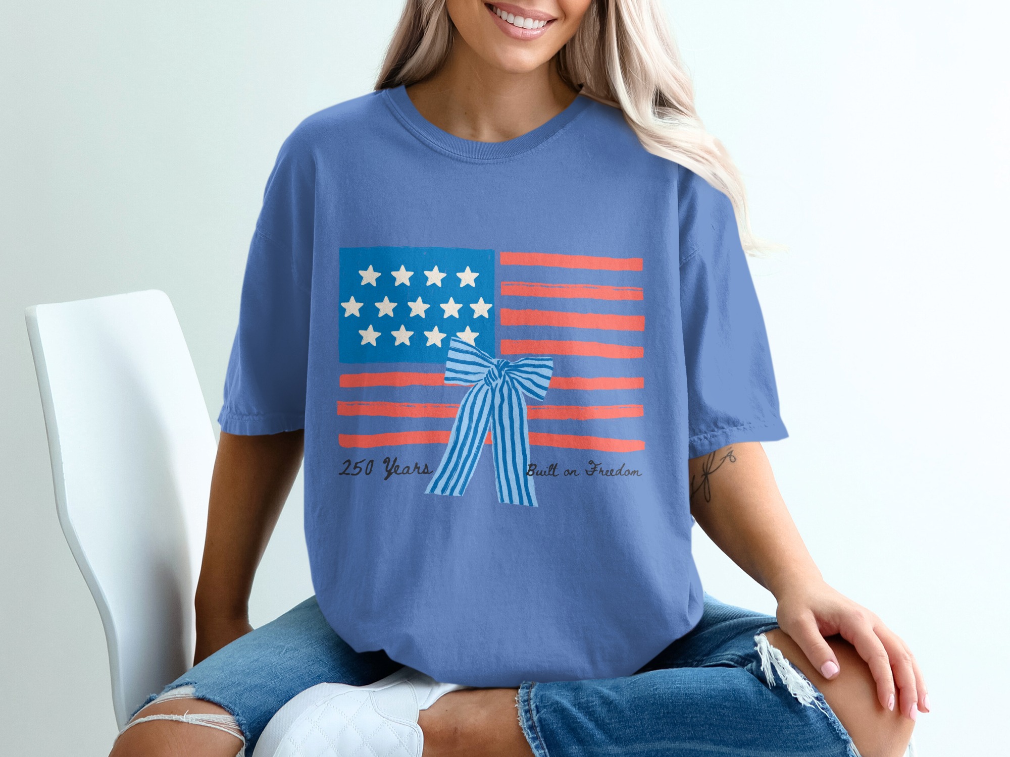 250 Years Built on Freedom American Flag T-Shirt, Patriotic Independence Day USA Tee, Heritage Anniversary Shirt Gift - Image 20
