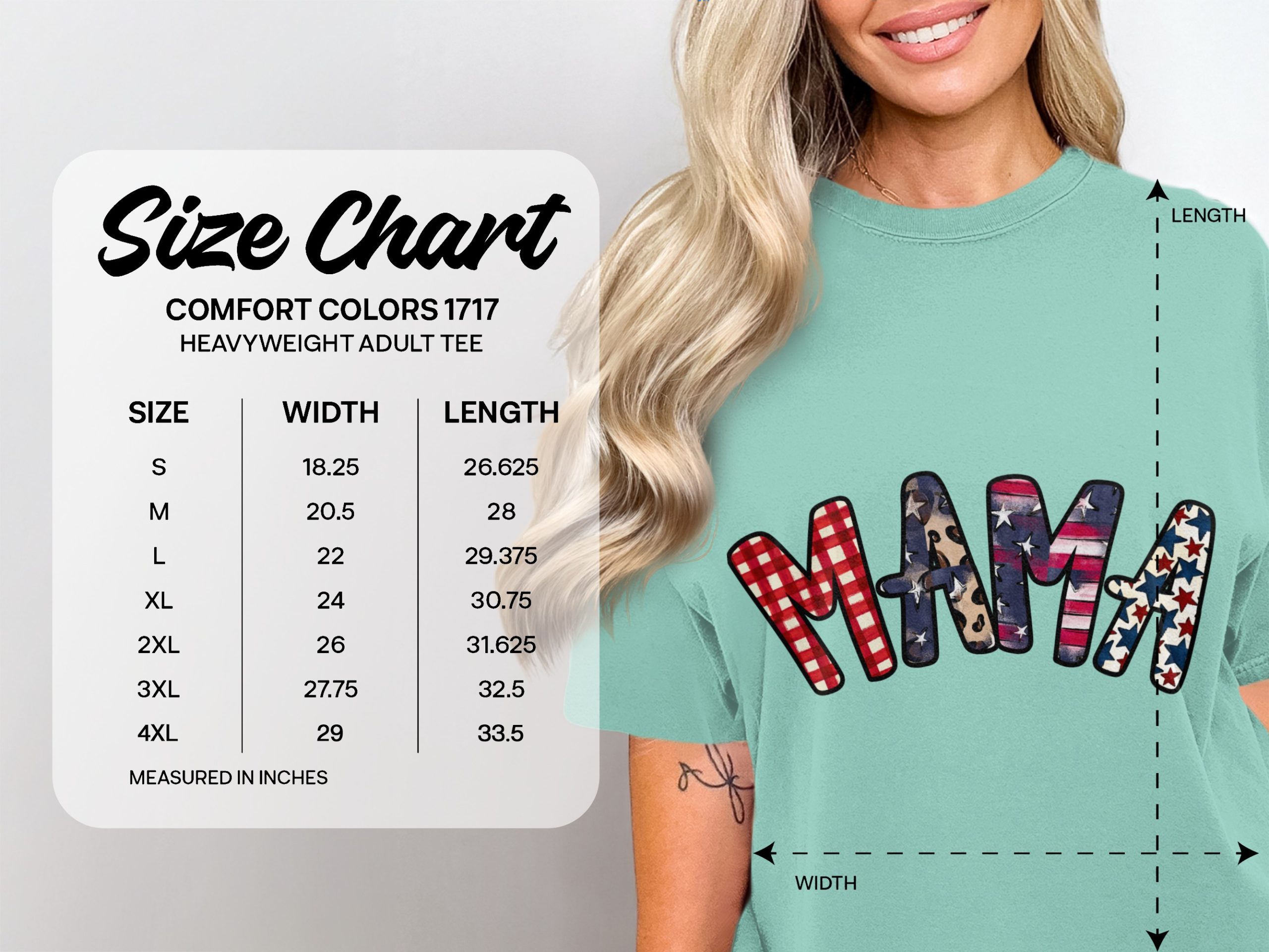 Patriotic Mama T-Shirt, Distressed American Flag Gingham Leopard Stars Graphic Tee, Mama Bear Gift, Fourth of July Outfit - Image 6
