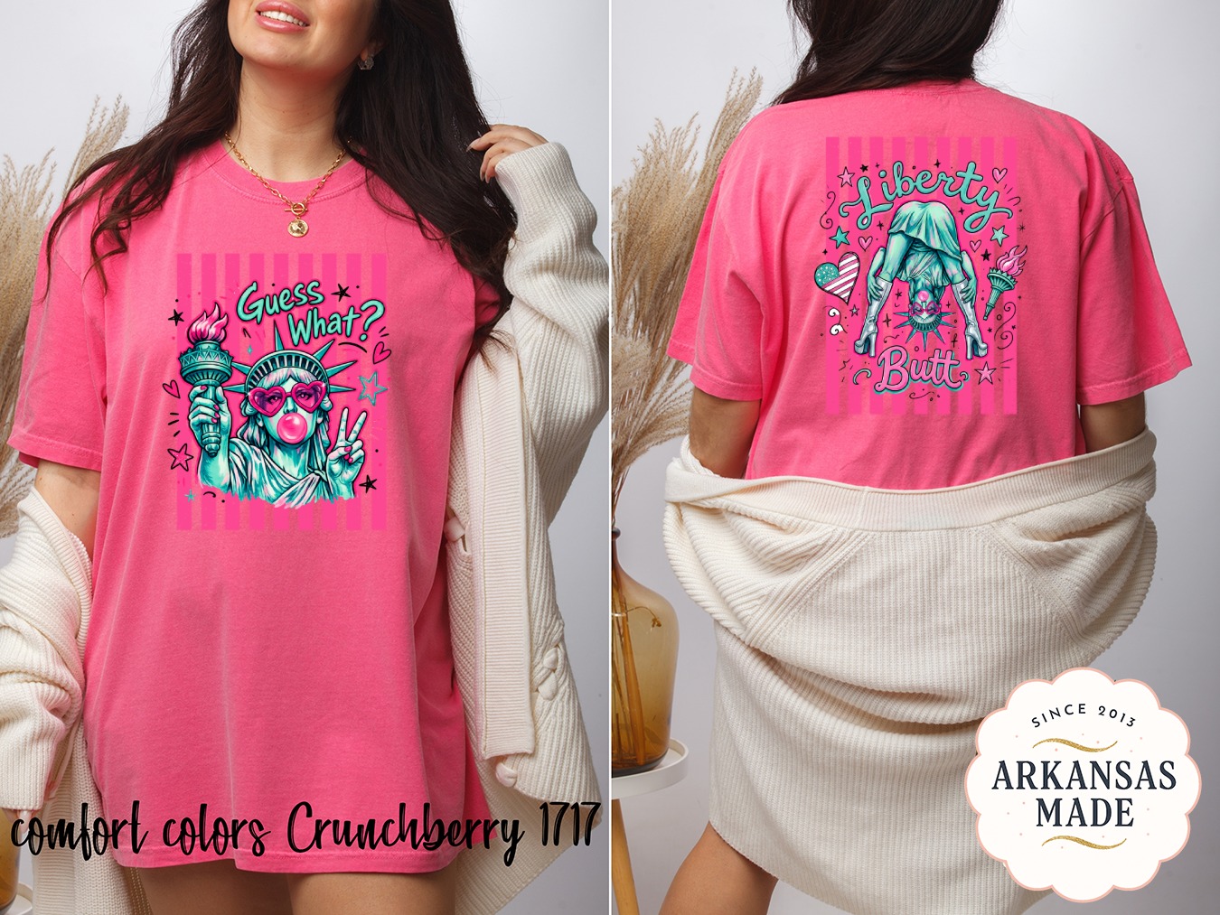 Sassy Lady Liberty T-Shirt, Comfort Colors ® Pop Art Tee, Y2K Aesthetic 'Guess What?' Graphic Funky Gift - Image 4